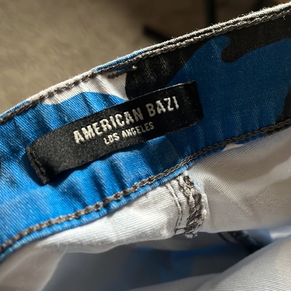 blue cameo cargo pants, barely worn - Picture 3 of 4